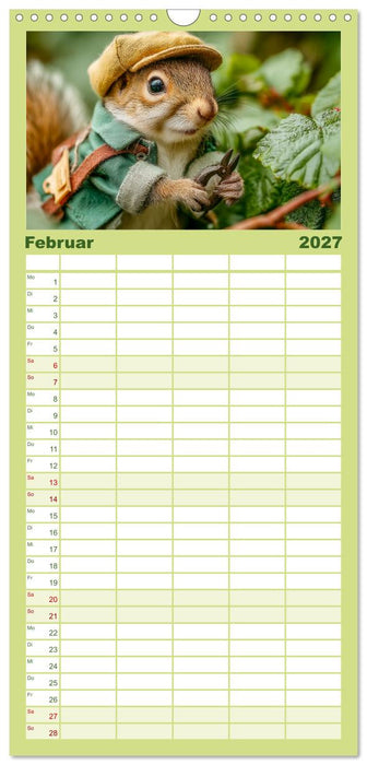 Eichhörnchen - Die lustigen Tiere und ihre Berufe im Wald (CALVENDO Familienplaner 2027)