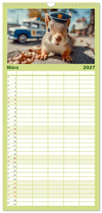 Eichhörnchen - Die lustigen Tiere und ihre Berufe im Wald (CALVENDO Familienplaner 2027)