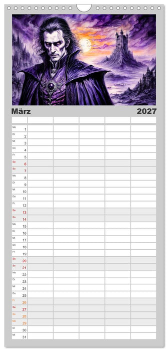 Finsternis der Vampire - Mystischer düsterer Fantasy Kalender (CALVENDO Familienplaner 2027)