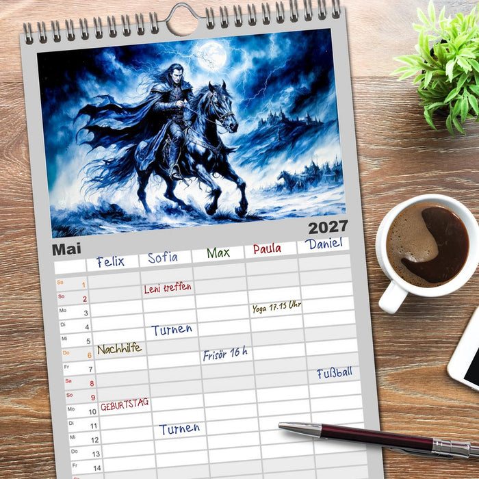 Finsternis der Vampire - Mystischer düsterer Fantasy Kalender (CALVENDO Familienplaner 2027)