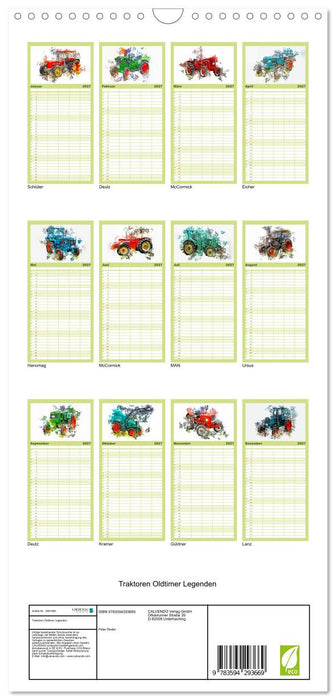 Traktoren Oldtimer Legenden (CALVENDO Familienplaner 2027)