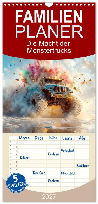 Die Macht der Monstertrucks (CALVENDO Familienplaner 2027)