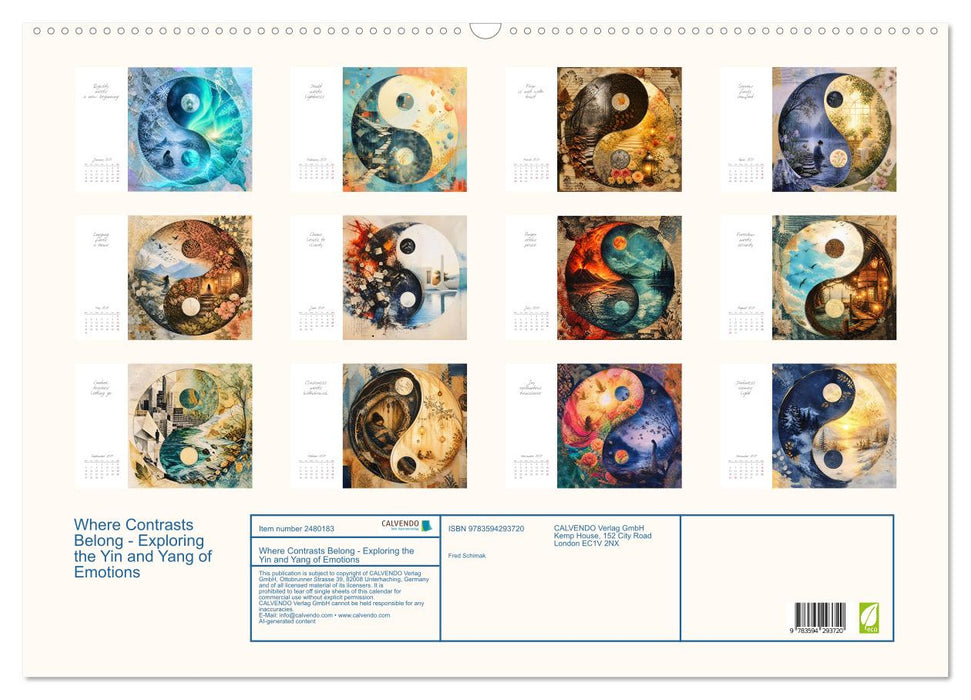 Where Contrasts Belong - Exploring the Yin and Yang of Emotions (CALVENDO Monthly Calendar 2027)