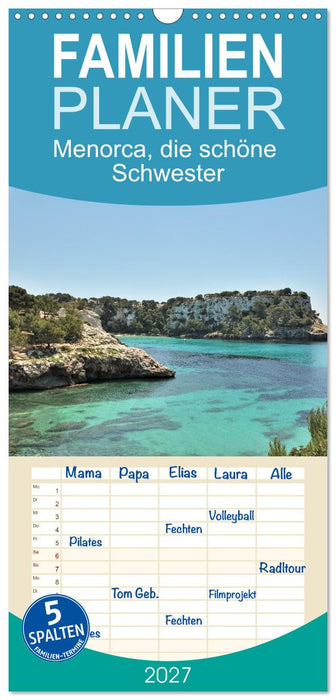Menorca, die schöne Schwester (CALVENDO Familienplaner 2027)