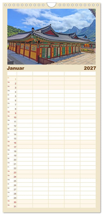 Zauberhaftes Südkorea Landschaften, Städte und Kultur (CALVENDO Familienplaner 2027)