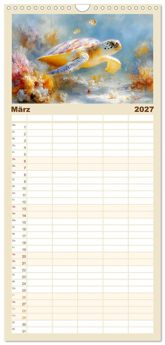 Meeresschildkröten. Reise durch die Ozeane (CALVENDO Familienplaner 2027)