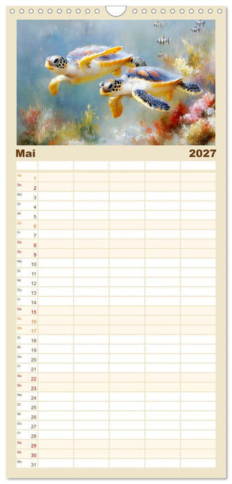 Meeresschildkröten. Reise durch die Ozeane (CALVENDO Familienplaner 2027)