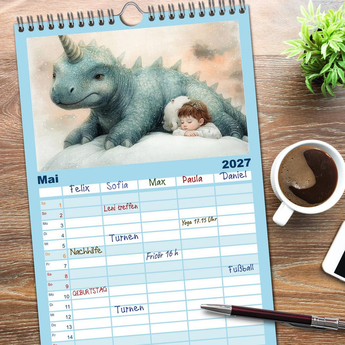 Dinozauber – Wenn Urzeitbewohner zu Freunden werden (CALVENDO Familienplaner 2027)
