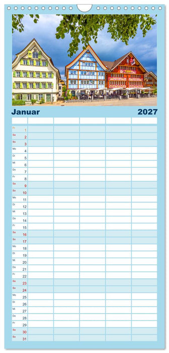 Traumhafte Schweizer Orte (CALVENDO Familienplaner 2027)
