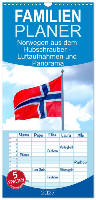 Norwegen aus dem Hubschrauber - Luftaufnahmen und Panorama (CALVENDO Familienplaner 2027)