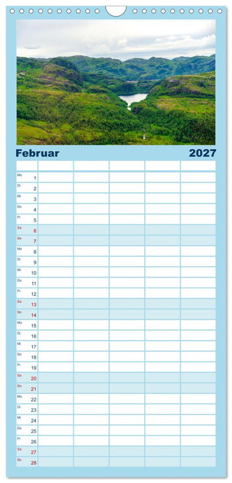 Norwegen aus dem Hubschrauber - Luftaufnahmen und Panorama (CALVENDO Familienplaner 2027)