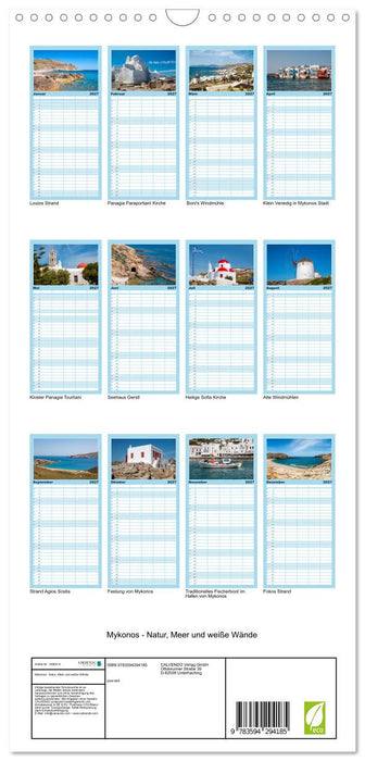 Mykonos - Natur, Meer und weiße Wände (CALVENDO Familienplaner 2027)