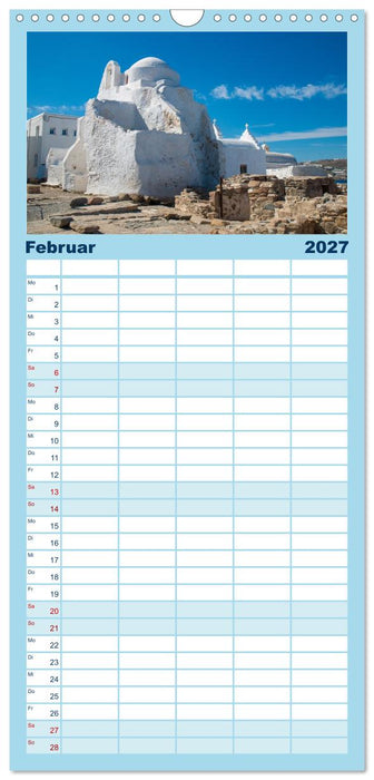 Mykonos - Natur, Meer und weiße Wände (CALVENDO Familienplaner 2027)