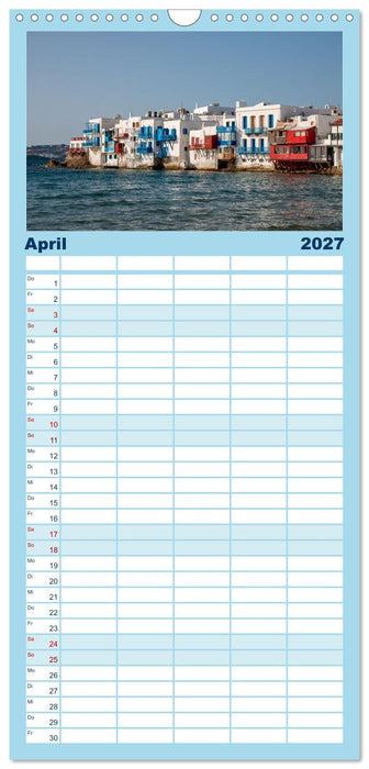 Mykonos - Natur, Meer und weiße Wände (CALVENDO Familienplaner 2027)