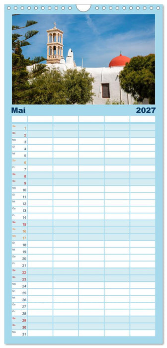 Mykonos - Natur, Meer und weiße Wände (CALVENDO Familienplaner 2027)