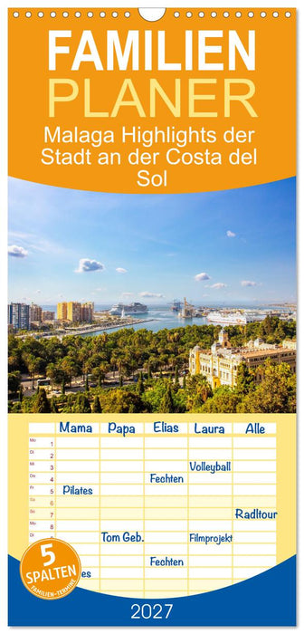Malaga Highlights der Stadt an der Costa del Sol (CALVENDO Familienplaner 2027)