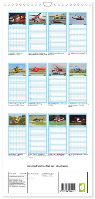 Die beeindruckende Welt der Hubschrauber (CALVENDO Familienplaner 2027)