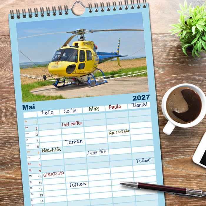 Die beeindruckende Welt der Hubschrauber (CALVENDO Familienplaner 2027)
