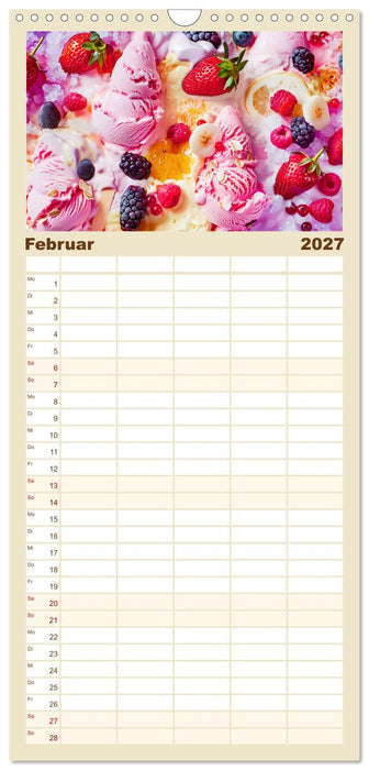 Eiscreme-Träume - Süße Verlockung und florale Schönheiten (CALVENDO Familienplaner 2027)