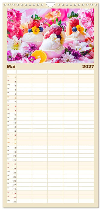 Eiscreme-Träume - Süße Verlockung und florale Schönheiten (CALVENDO Familienplaner 2027)
