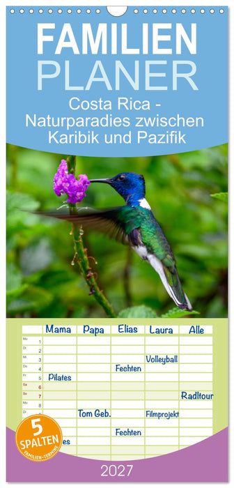Costa Rica - Naturparadies zwischen Karibik und Pazifik (CALVENDO Familienplaner 2027)