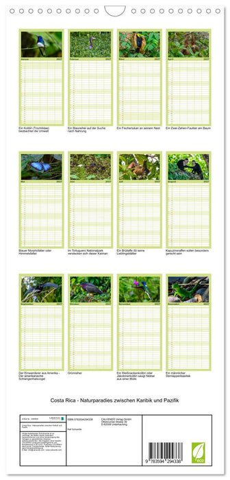Costa Rica - Naturparadies zwischen Karibik und Pazifik (CALVENDO Familienplaner 2027)