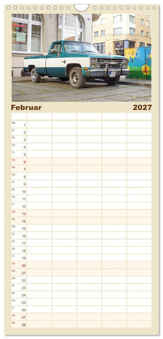 Damals war's - Oldtimer der Fünfziger bis Achtziger Jahre (CALVENDO Familienplaner 2027)