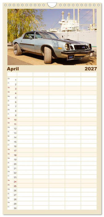 Damals war's - Oldtimer der Fünfziger bis Achtziger Jahre (CALVENDO Familienplaner 2027)