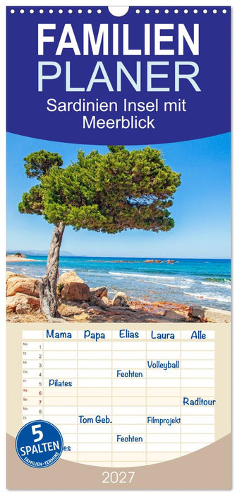 Sardinien Insel mit Meerblick (CALVENDO Familienplaner 2027)