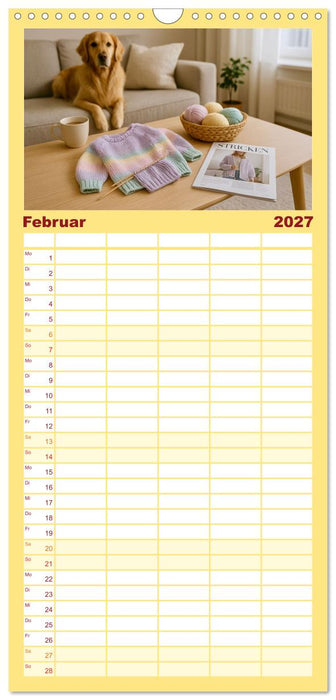 Stricken und Wolle (CALVENDO Familienplaner 2027)