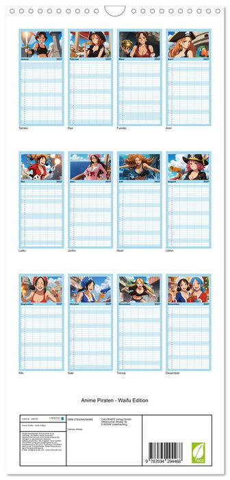 Anime Piraten - Waifu Edition (CALVENDO Familienplaner 2027)