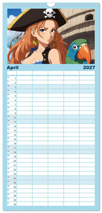 Anime Piraten - Waifu Edition (CALVENDO Familienplaner 2027)