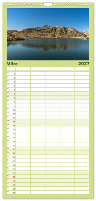 Schweizer Alpenpässe (CALVENDO Familienplaner 2027)