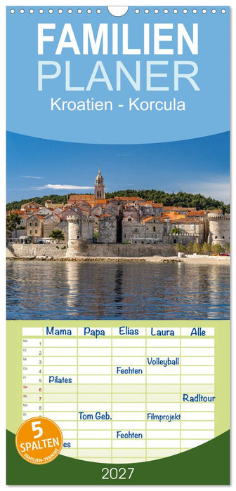Kroatien - Korcula (CALVENDO Familienplaner 2027)
