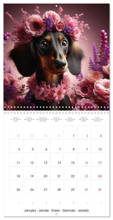 Dachshund Joy and Flower Beauty (CALVENDO Monthly Calendar 2027)