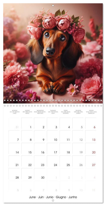 Dachshund Joy and Flower Beauty (CALVENDO Monthly Calendar 2027)