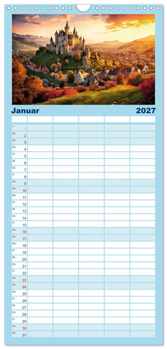 Romantische Ritterburgen (CALVENDO Familienplaner 2027)