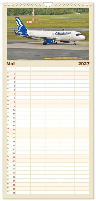 Flugzeuge auf Europas Flughäfen (CALVENDO Familienplaner 2027)