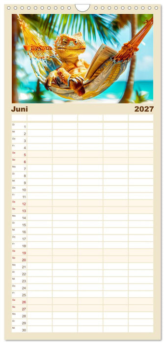 Dinosaurier Sommer - Urzeitlich witzige Strandparty (CALVENDO Familienplaner 2027)