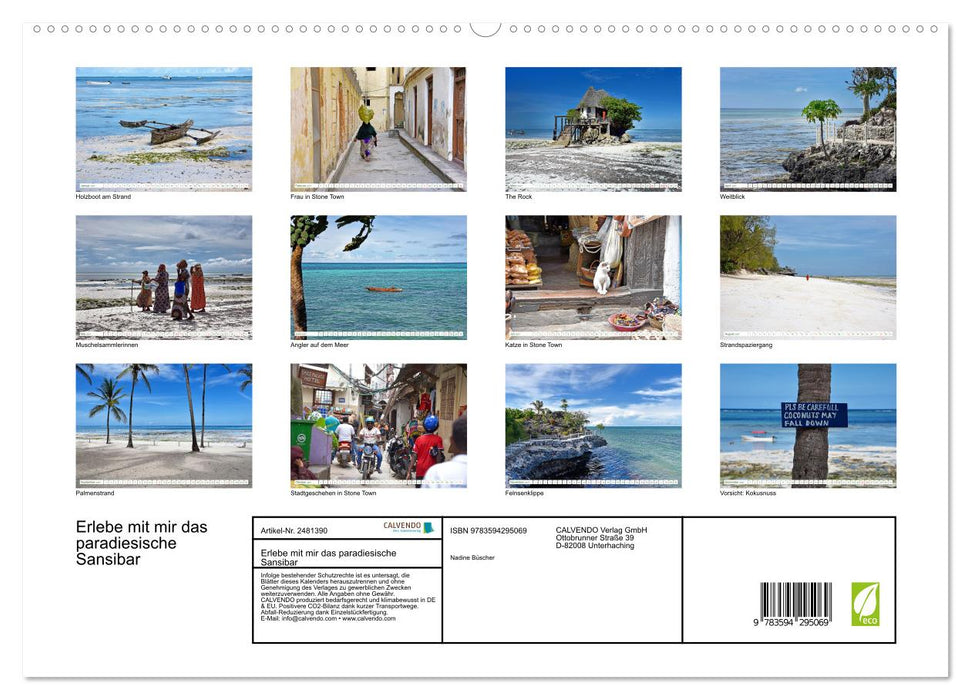 Erlebe mit mir das paradiesische Sansibar (CALVENDO Premium Wandkalender 2027)