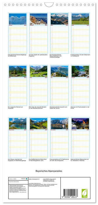 Bayerisches Alpenparadies (CALVENDO Familienplaner 2027)