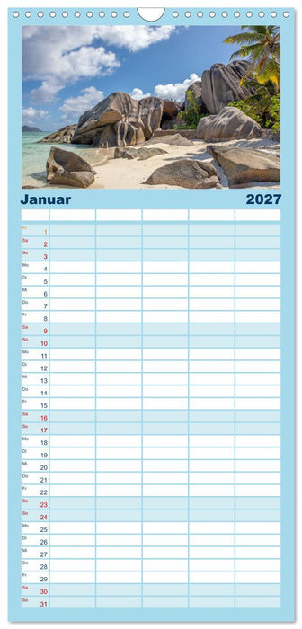 Seychellen - Trauminseln im Indischen Ozean (CALVENDO Familienplaner 2027)
