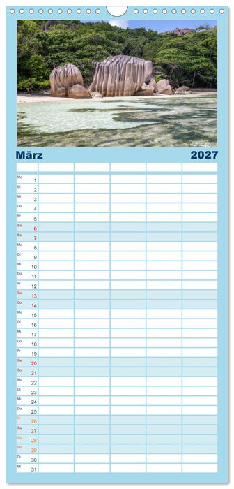 Seychellen - Trauminseln im Indischen Ozean (CALVENDO Familienplaner 2027)