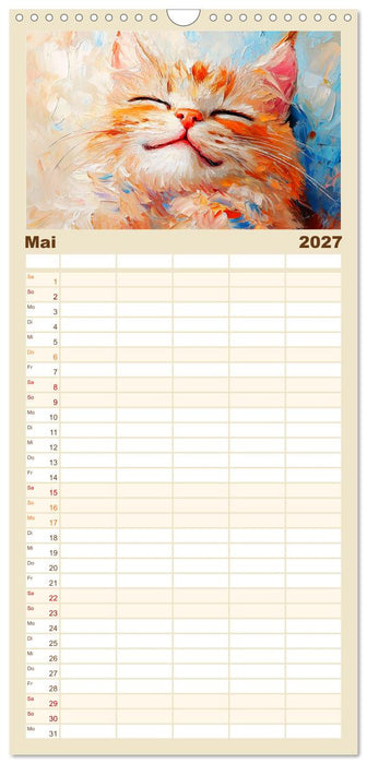 Katzengesichter im Ölgemälde-Stil. Liebliche Portraits fürs Herz (CALVENDO Familienplaner 2027)