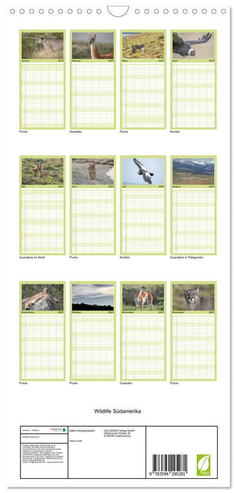 Wildlife Südamerika (CALVENDO Familienplaner 2027)