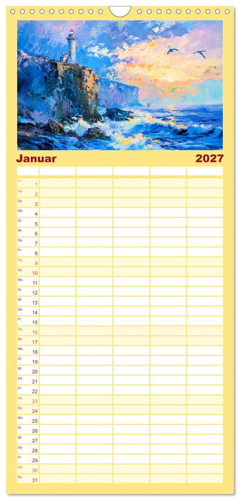 Ein Tag am Meer - Durch die Augen der Impressionisten (CALVENDO Familienplaner 2027)