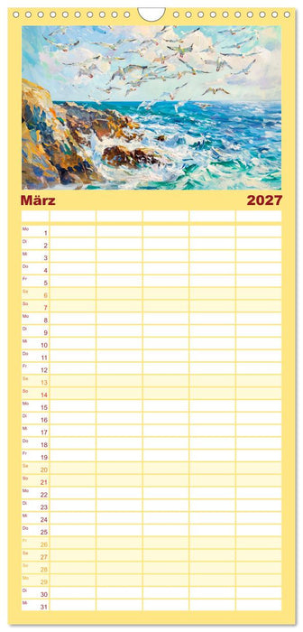Ein Tag am Meer - Durch die Augen der Impressionisten (CALVENDO Familienplaner 2027)