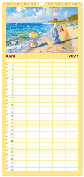 Ein Tag am Meer - Durch die Augen der Impressionisten (CALVENDO Familienplaner 2027)
