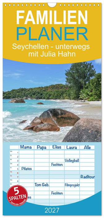 Seychellen - unterwegs mit Julia Hahn (CALVENDO Familienplaner 2027)