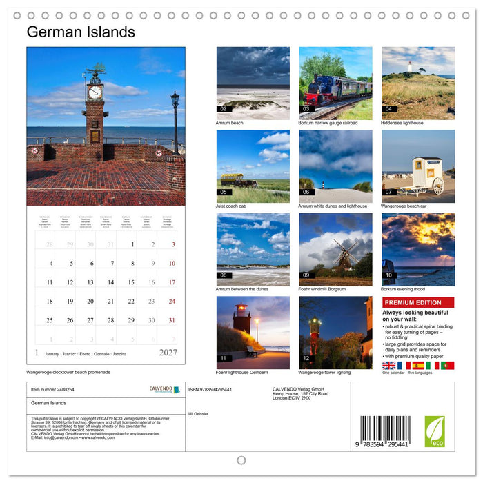 German Islands (CALVENDO Monthly Calendar 2027)